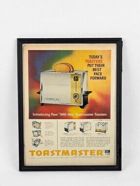 Vintage 1962 Toastmaster Toaster Printed Magazine Ad | MCM Kitchen Wall Art